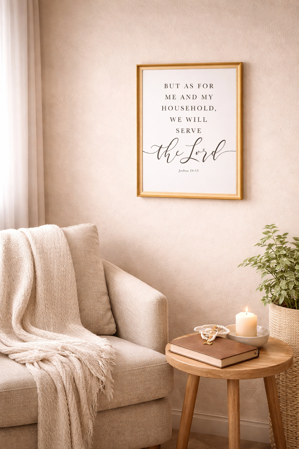 As for Me & My House — Joshua 24:15 | 12×16 Gold Framed Scripture Wall Art