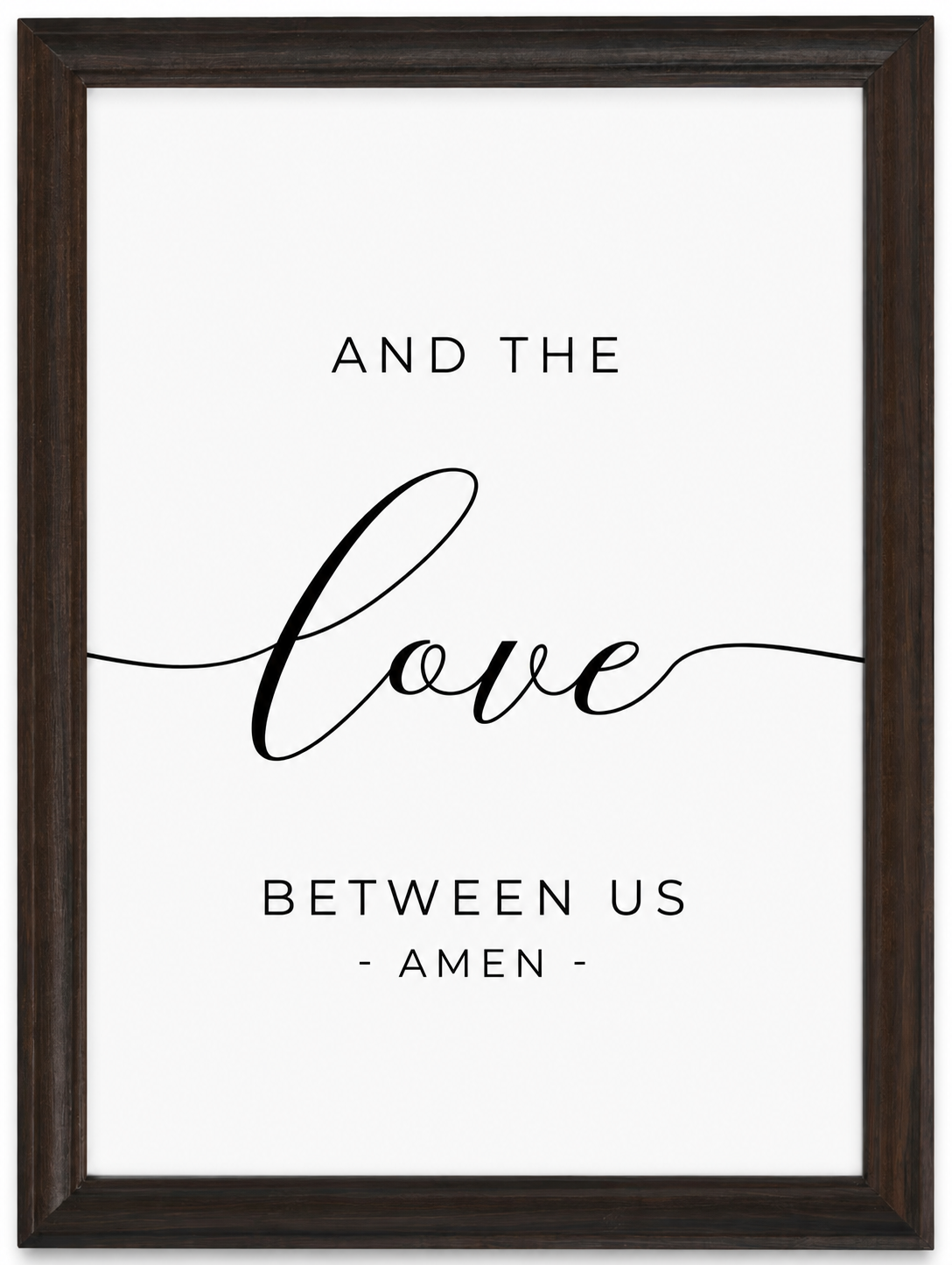 Bless the Food, Family & Love — 3-Piece Dining Prayer Set | 12×16 Dark Oak Framed Wall Art