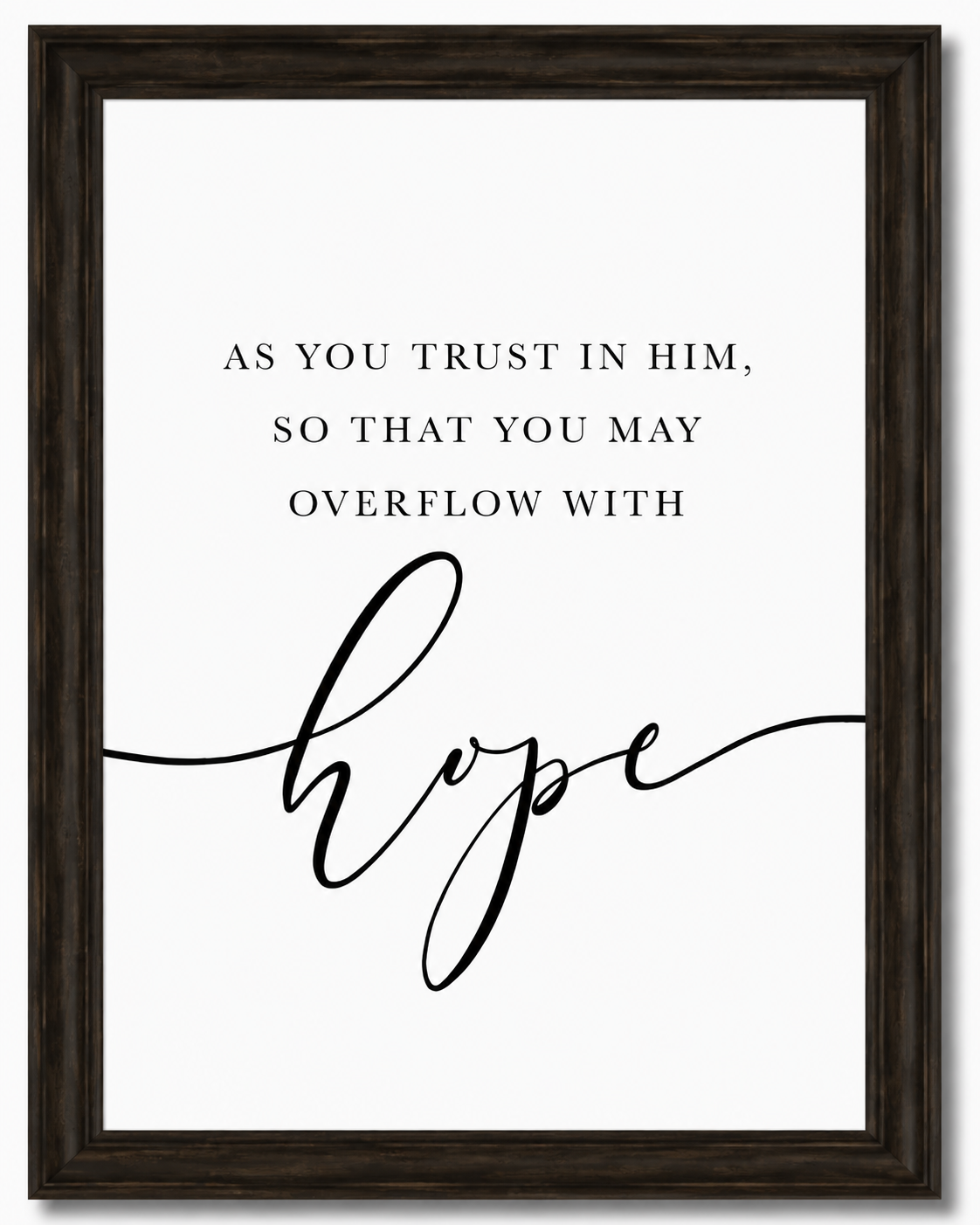 The Hope Collection™ | Romans 15:13 Dark Oak Framed Wall Art Set 12x16"