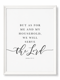 As for Me & My House — Joshua 24:15 | 12×16 White Framed Scripture Wall Art