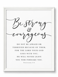 Be Strong & Courageous — Deuteronomy 31:6 | 12×16 Framed Scripture Wall Art