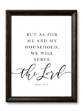 As for Me & My House — Joshua 24:15 | 12×16 Dark Oak Framed Scripture Wall Art