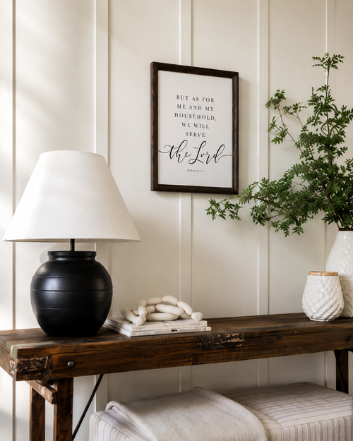 As for Me & My House — Joshua 24:15 | 12×16 Dark Oak Framed Scripture Wall Art