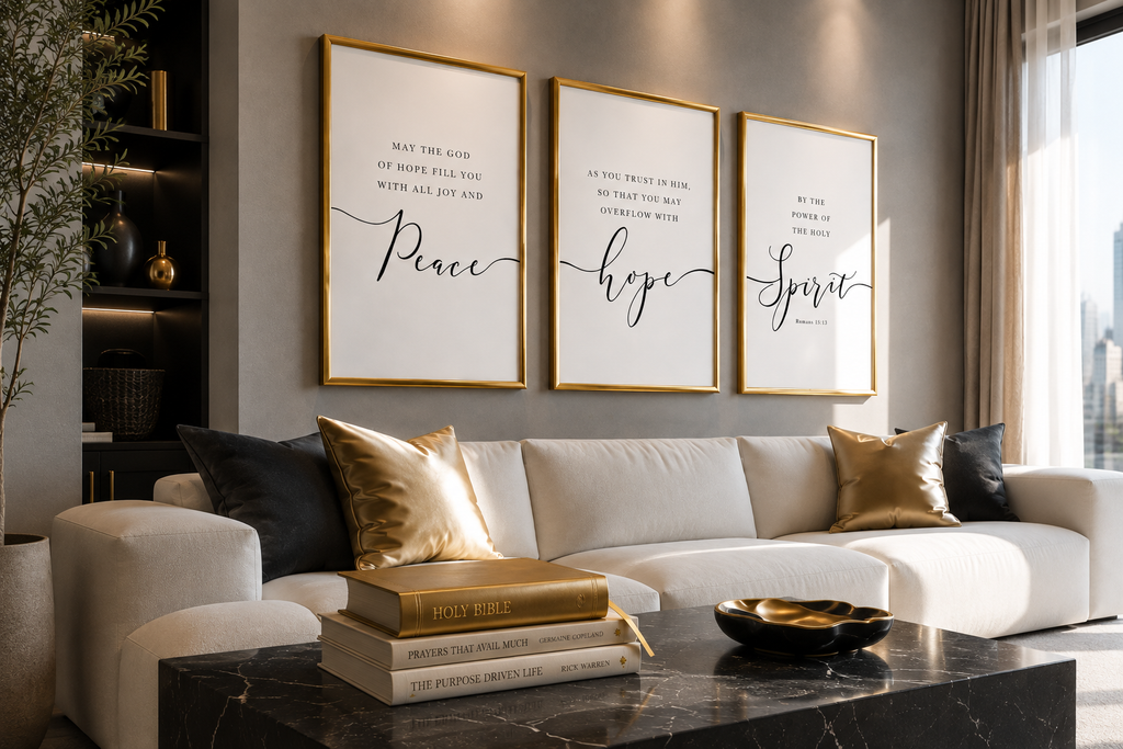 The Hope Collection™ | Romans 15:13 Gold XL Wall Set 24x36"