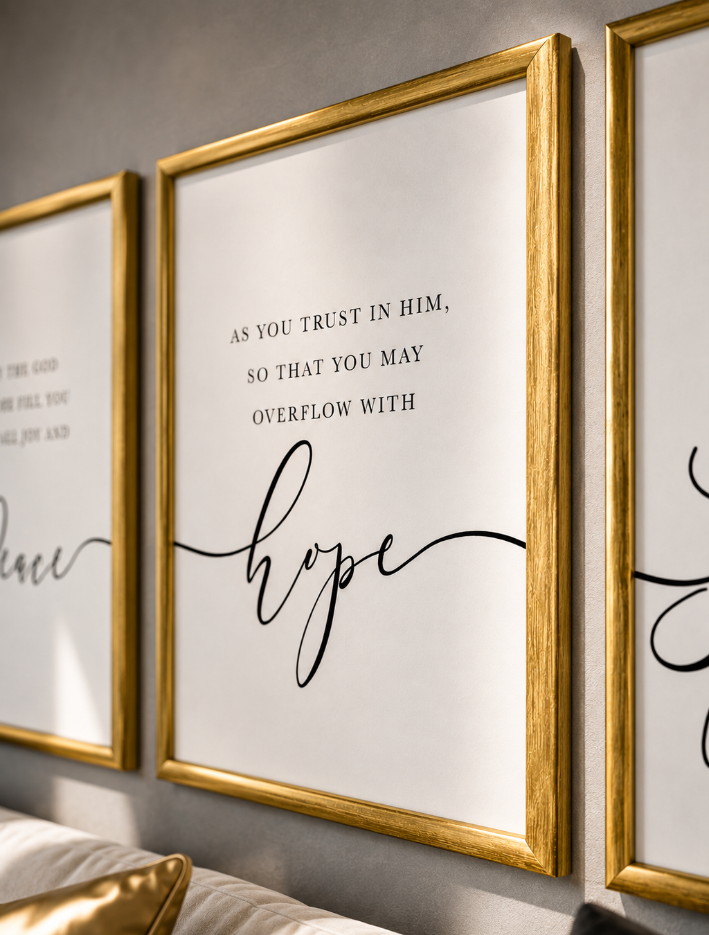 The Hope Collection™ | Romans 15:13 Gold XL Wall Set 24x36"