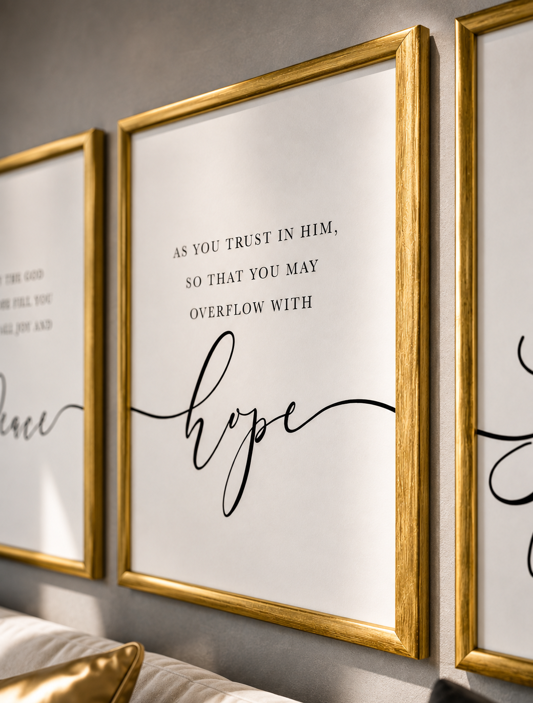 The Hope Collection™ | Romans 15:13 Gold XL Wall Set 24x36"
