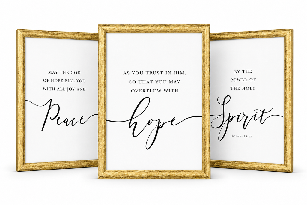 The Hope Collection™ | Romans 15:13 Gold XL Wall Set 24x36"