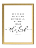 As for Me & My House — Joshua 24:15 | 12×16 Gold Framed Scripture Wall Art